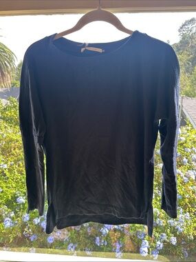 Elaine Kim Bamboo Fleece Women's Long-Sleeve Crewneck Top - Navy Blue
